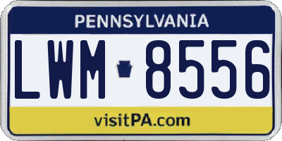 PA license plate LWM8556