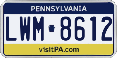 PA license plate LWM8612
