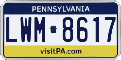 PA license plate LWM8617