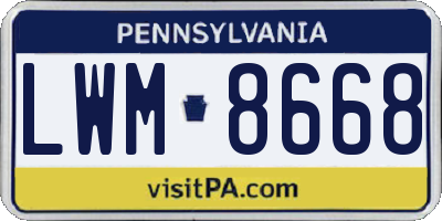 PA license plate LWM8668