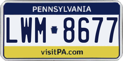 PA license plate LWM8677