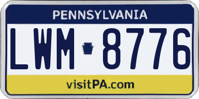 PA license plate LWM8776