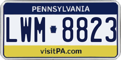 PA license plate LWM8823