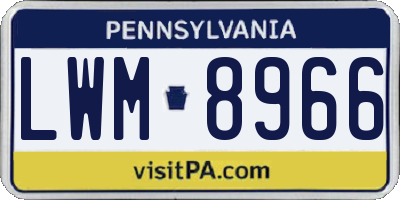 PA license plate LWM8966