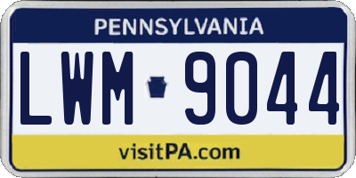 PA license plate LWM9044