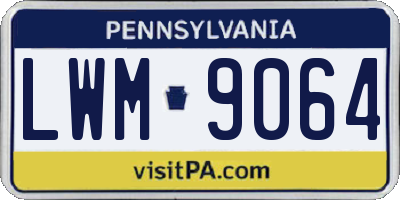 PA license plate LWM9064