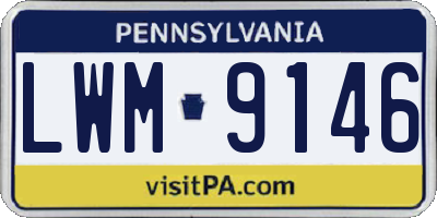 PA license plate LWM9146