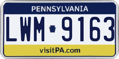 PA license plate LWM9163