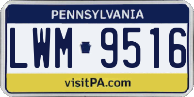 PA license plate LWM9516