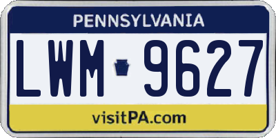 PA license plate LWM9627