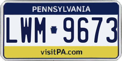 PA license plate LWM9673