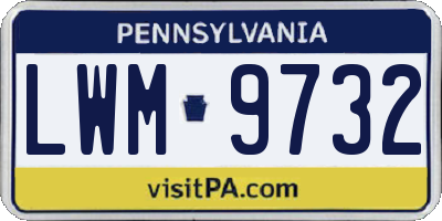 PA license plate LWM9732