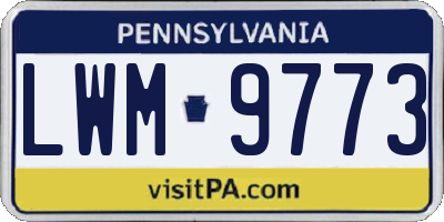 PA license plate LWM9773