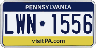 PA license plate LWN1556