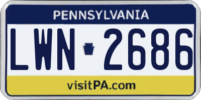PA license plate LWN2686