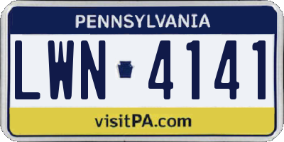 PA license plate LWN4141