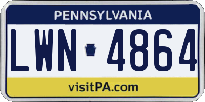 PA license plate LWN4864