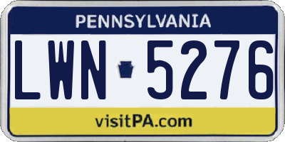 PA license plate LWN5276