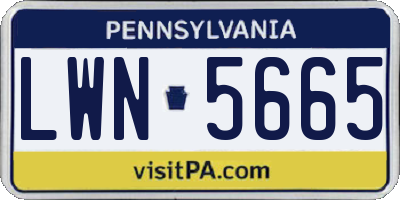 PA license plate LWN5665
