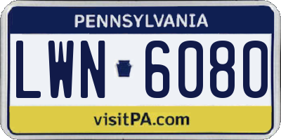 PA license plate LWN6080