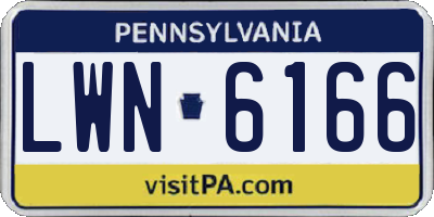 PA license plate LWN6166