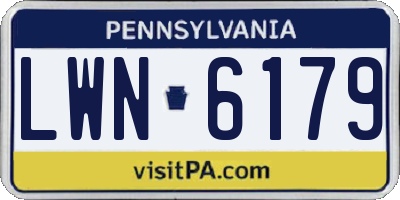 PA license plate LWN6179