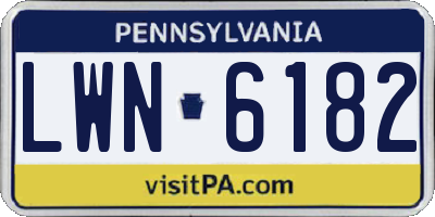 PA license plate LWN6182