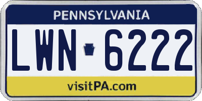 PA license plate LWN6222