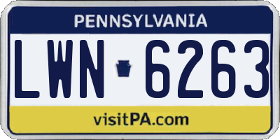 PA license plate LWN6263