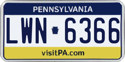 PA license plate LWN6366