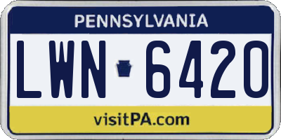 PA license plate LWN6420