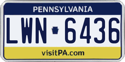 PA license plate LWN6436