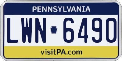 PA license plate LWN6490