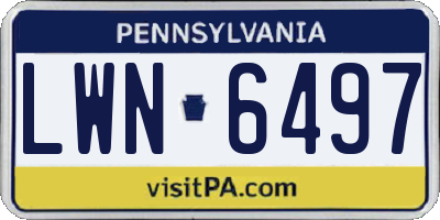 PA license plate LWN6497