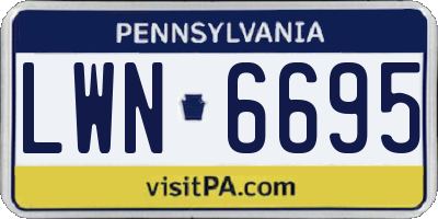 PA license plate LWN6695