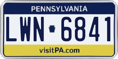 PA license plate LWN6841