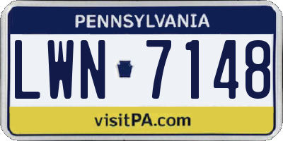 PA license plate LWN7148