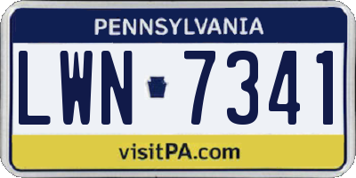 PA license plate LWN7341