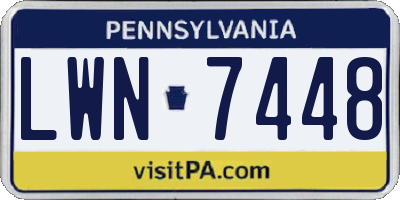 PA license plate LWN7448