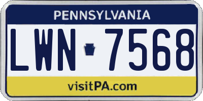 PA license plate LWN7568