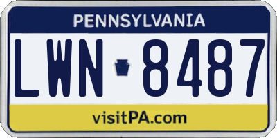 PA license plate LWN8487