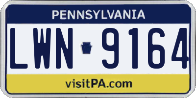 PA license plate LWN9164