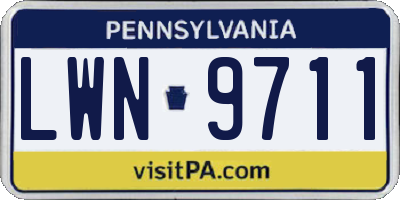 PA license plate LWN9711