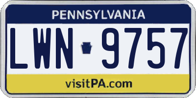 PA license plate LWN9757