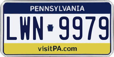 PA license plate LWN9979