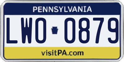 PA license plate LWO0879