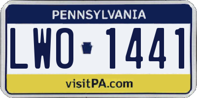 PA license plate LWO1441