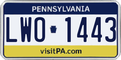 PA license plate LWO1443
