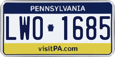 PA license plate LWO1685