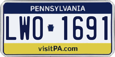 PA license plate LWO1691